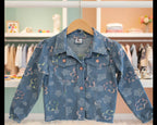 Girls Floral Two-Piece Denim Set