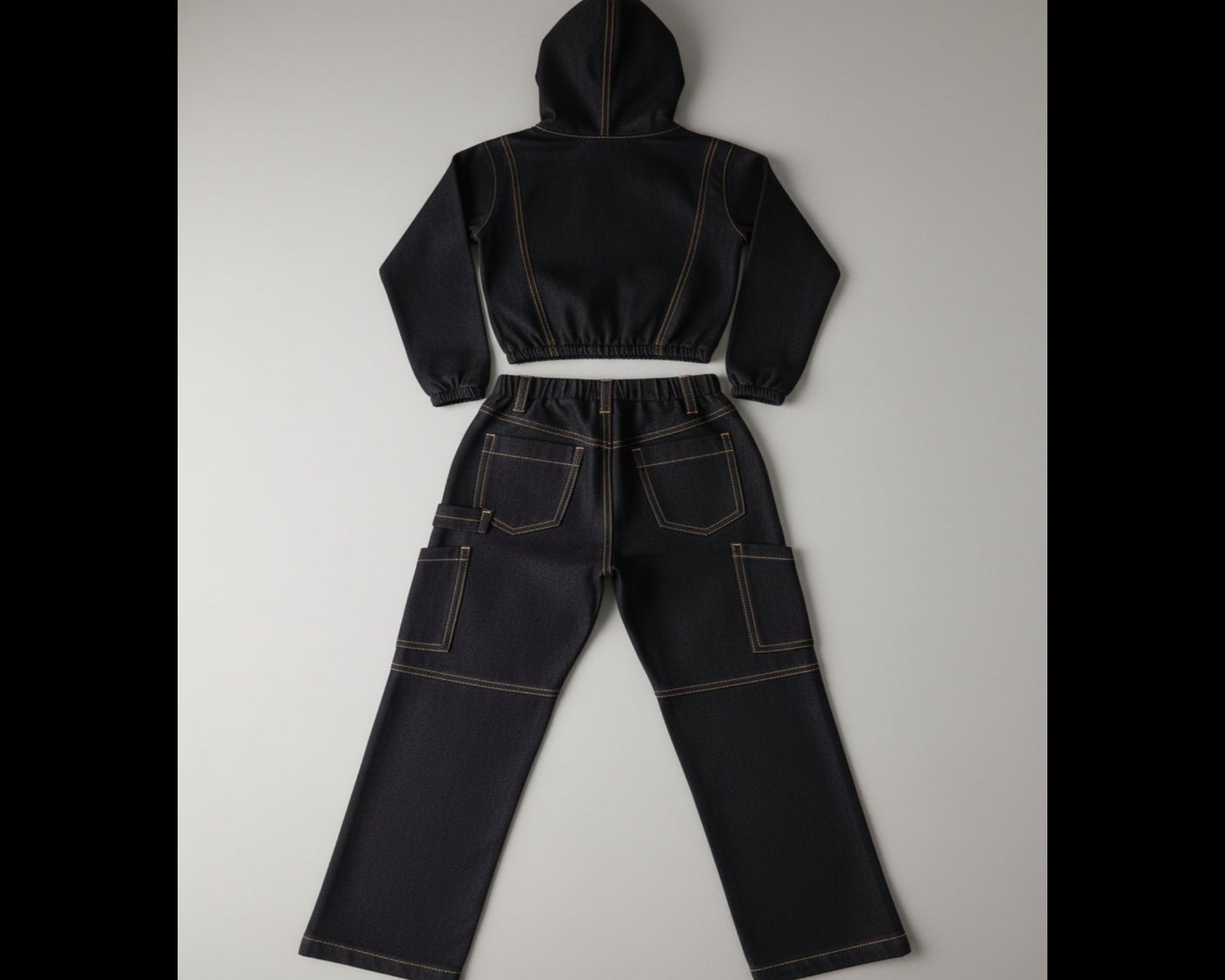 Boys Kids’ Denim Hoodie Set – 2-Piece Outfit