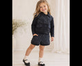 Girls Navy Tweed & Denim Set – Mini Chic, Maximum Impact