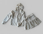 Girls Grey Skirt Tracksuit Set – Sporty, Sweet & Completely Her