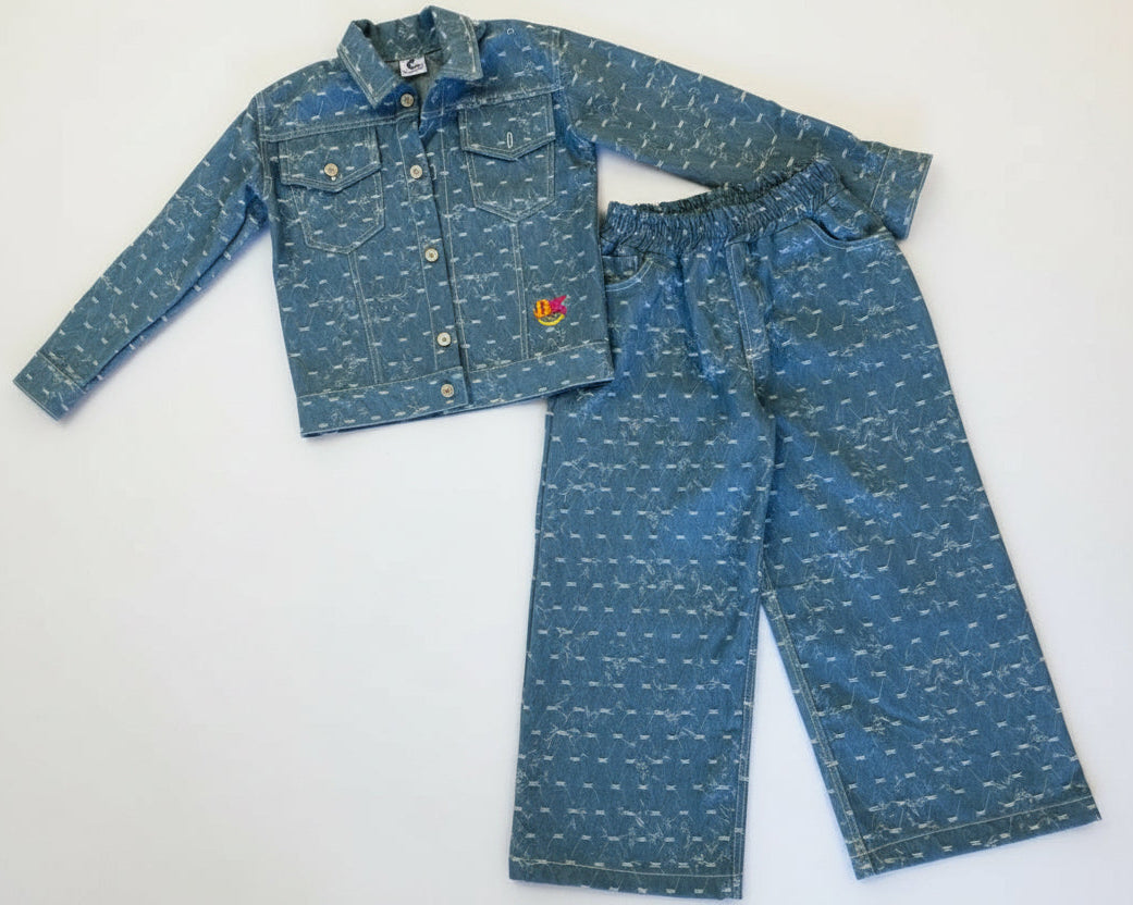 Boys Blue Monogram Denim Set – Dripped in Detail