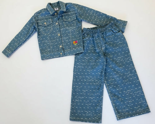 Boys Blue Monogram Denim Set – Dripped in Detail