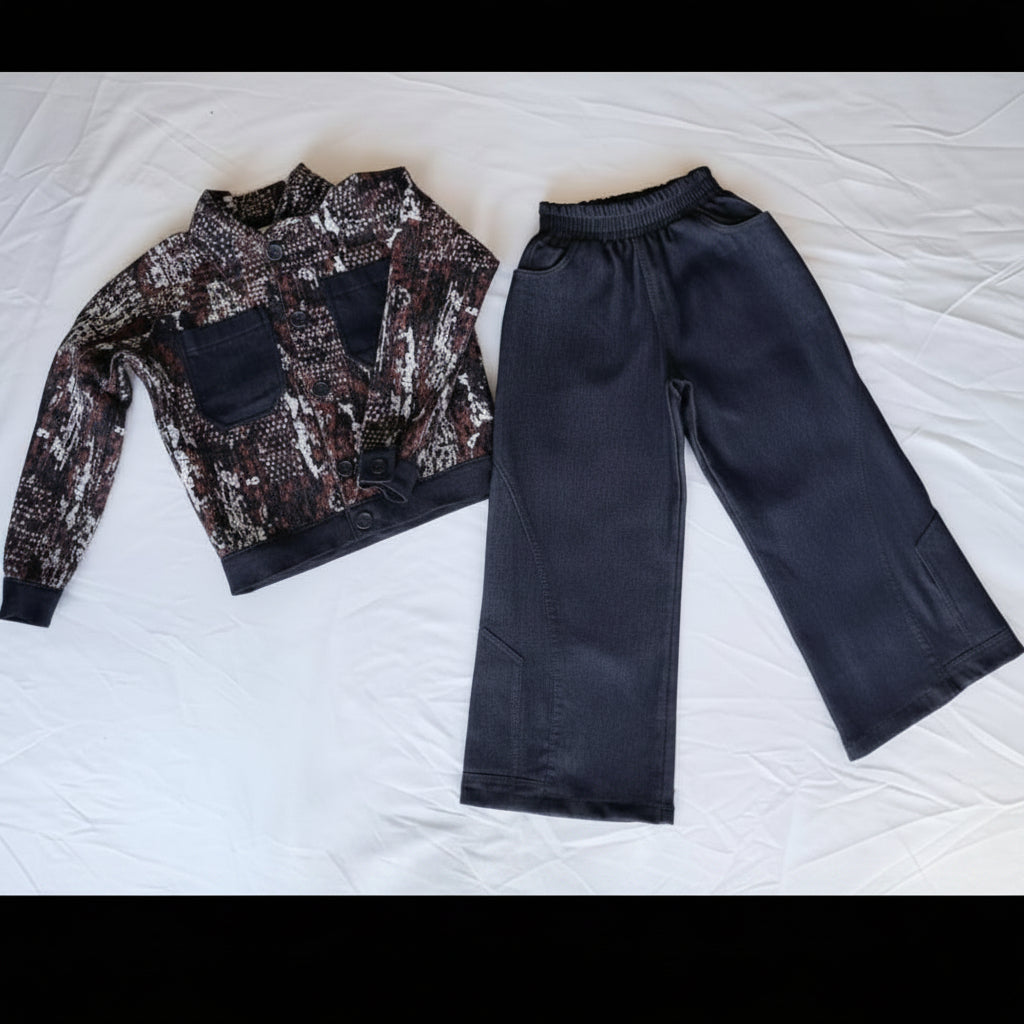 Boys Navy Abstract Print Shirt & Jogger Set – Sharp Doesn't Even Cover It
