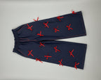 Girls Red Bow Top & Denim Pants Set