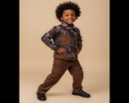 Boys Brown Print Shirt & Cargo Set – Little Man, Big Drip