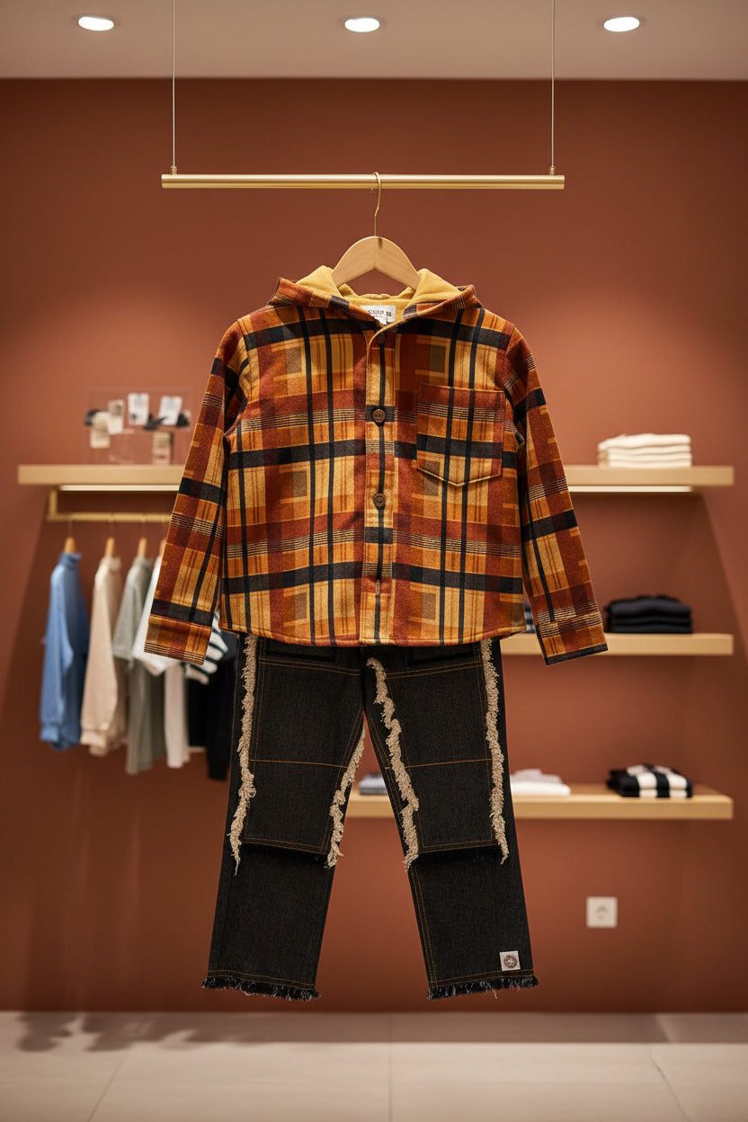Boys Cozy Cabin Check Jacket - Bippz Klothing