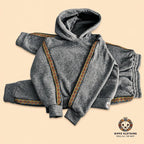 Boys Grey Printed Trim Hoodie & Jogger Tracksuit Set - Bippz Klothing