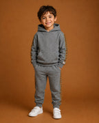Boys Grey Printed Trim Hoodie & Jogger Tracksuit Set - Bippz Klothing