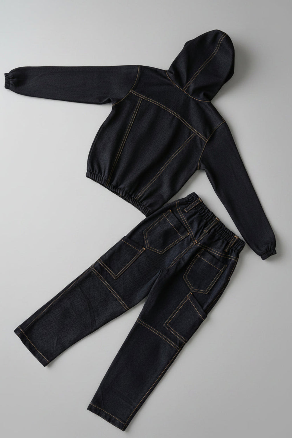 Boys Kids’ Denim Hoodie Set – 2-Piece Outfit