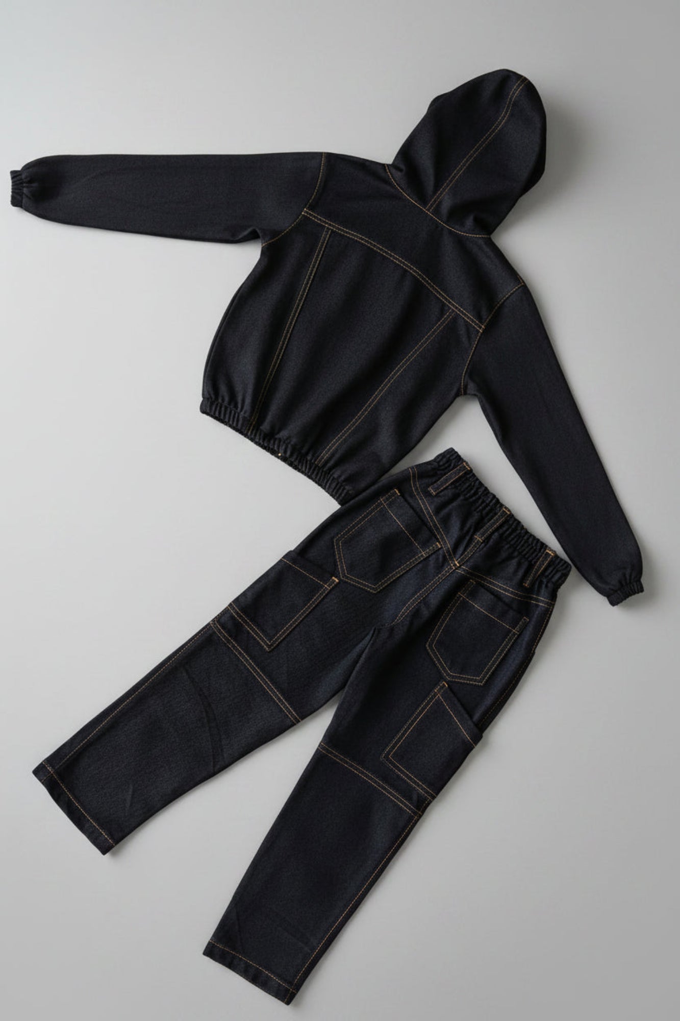 Boys Kids’ Denim Hoodie Set – 2-Piece Outfit