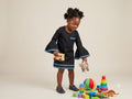 Denim dress with blue trimms - Bippz Klothing