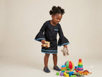 Denim dress with blue trimms - Bippz Klothing