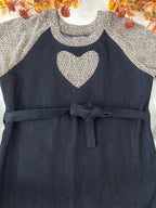 Denim Long-fleece-sleeved Dress - Bippz Klothing