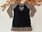 Denim Long-fleece-sleeved Dress - Bippz Klothing