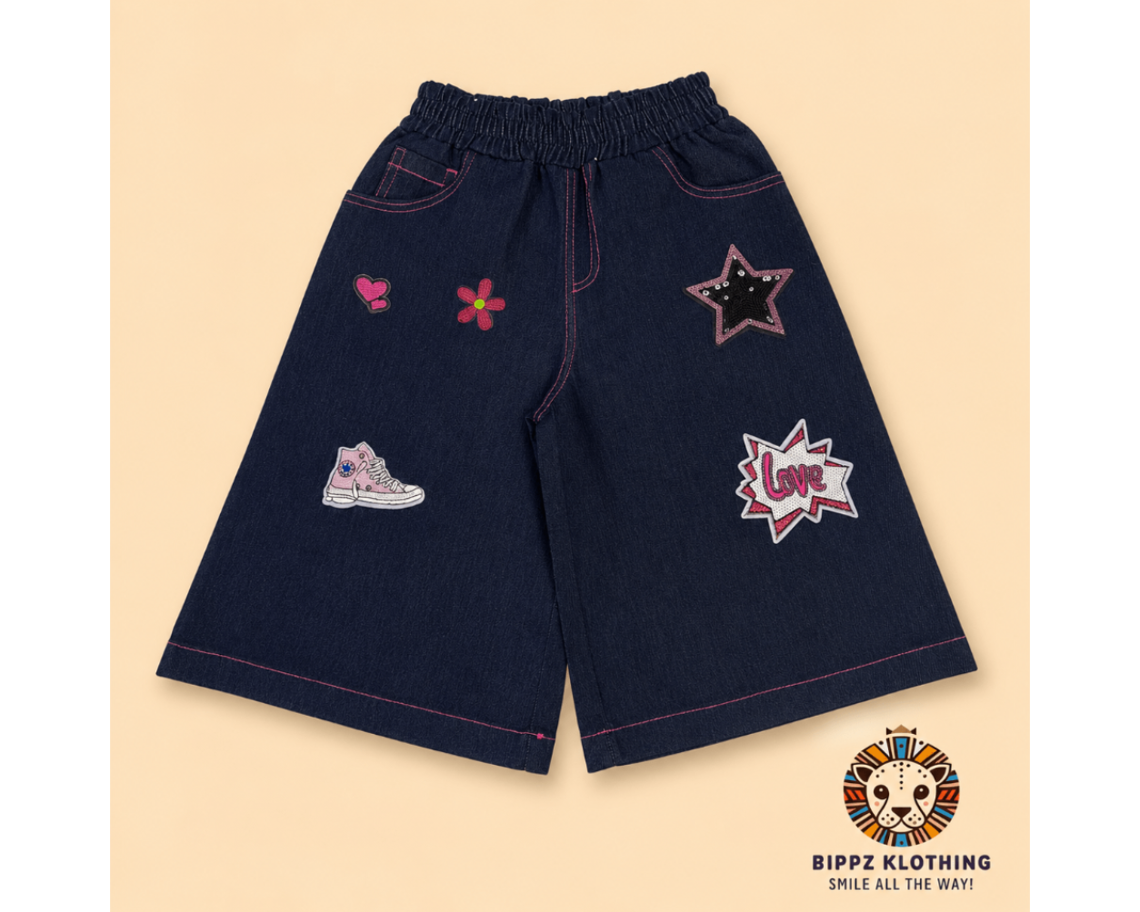 Girls Denim Shorts - Fun, Stylish & Made to Move - Bippz Klothing