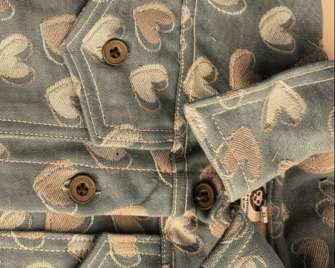 Girls Heart Denim Skirt Set - Bippz Klothing