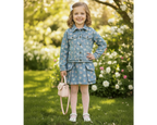 Girls Heart Denim Skirt Set - Bippz Klothing
