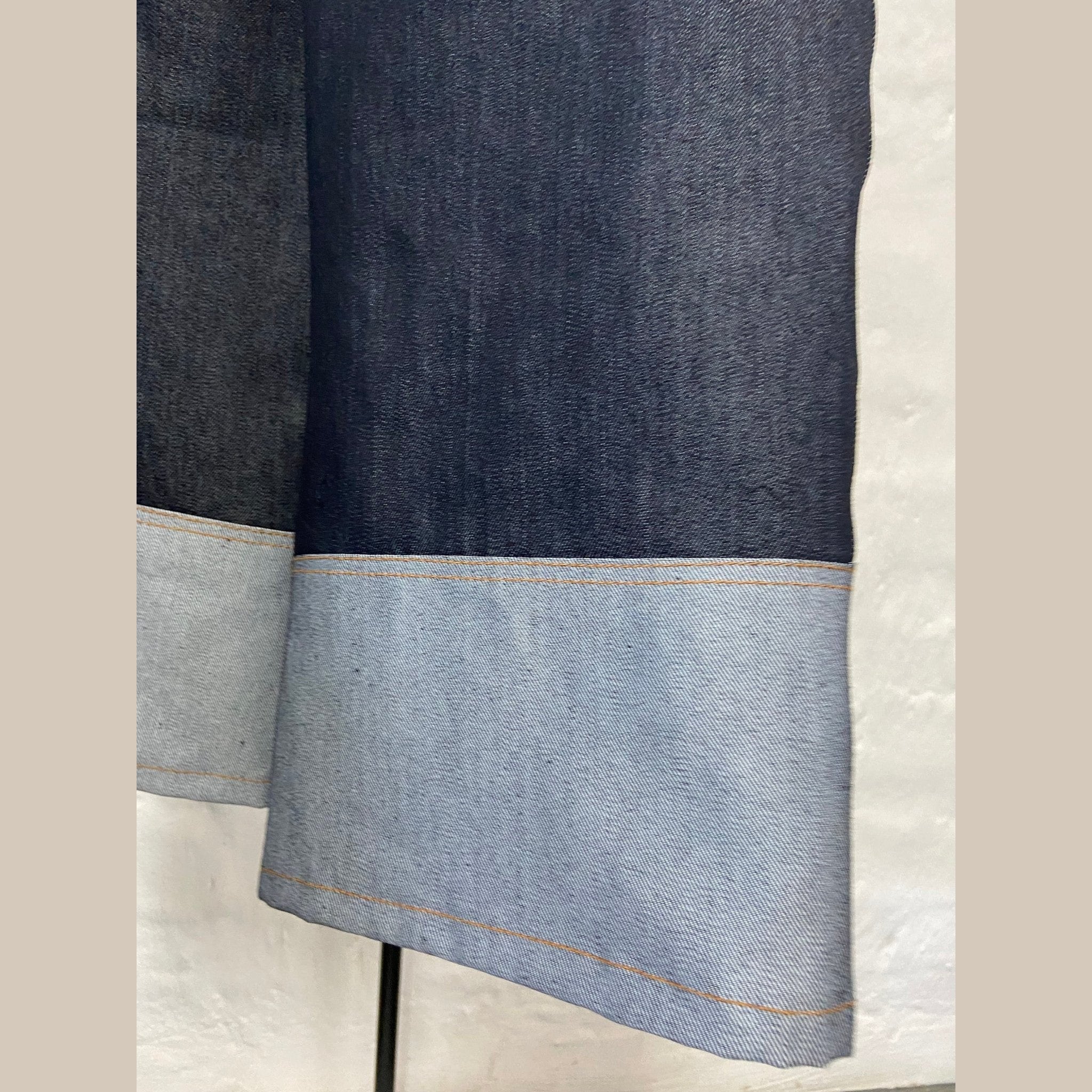 Girls Wide-Leg Dark Denim Pants with Contrast Cuffed Hem - Bippz Klothing