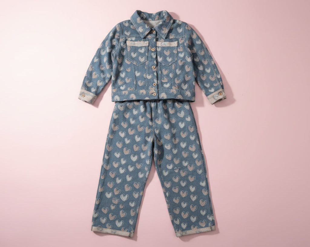 Girls Heart Denim Set – She'll Live In It