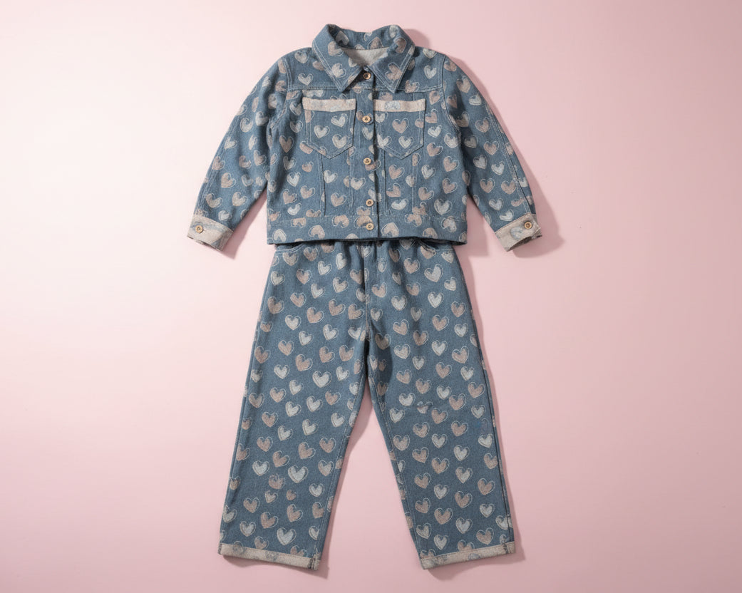 Girls Heart Denim Set – She'll Live In It