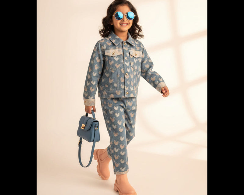 Girls Heart Denim Set – She'll Live In It