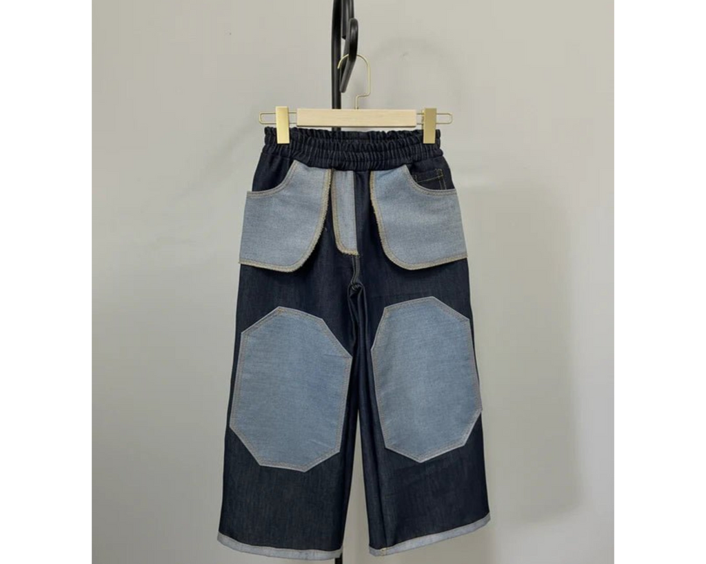 Navy Patch Denim Co-ord Set – Boys - Bippz Klothing