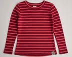 Girls Dark Pink Stripe & Black Ribbed Set – Effortlessly Cool, Every Single Day