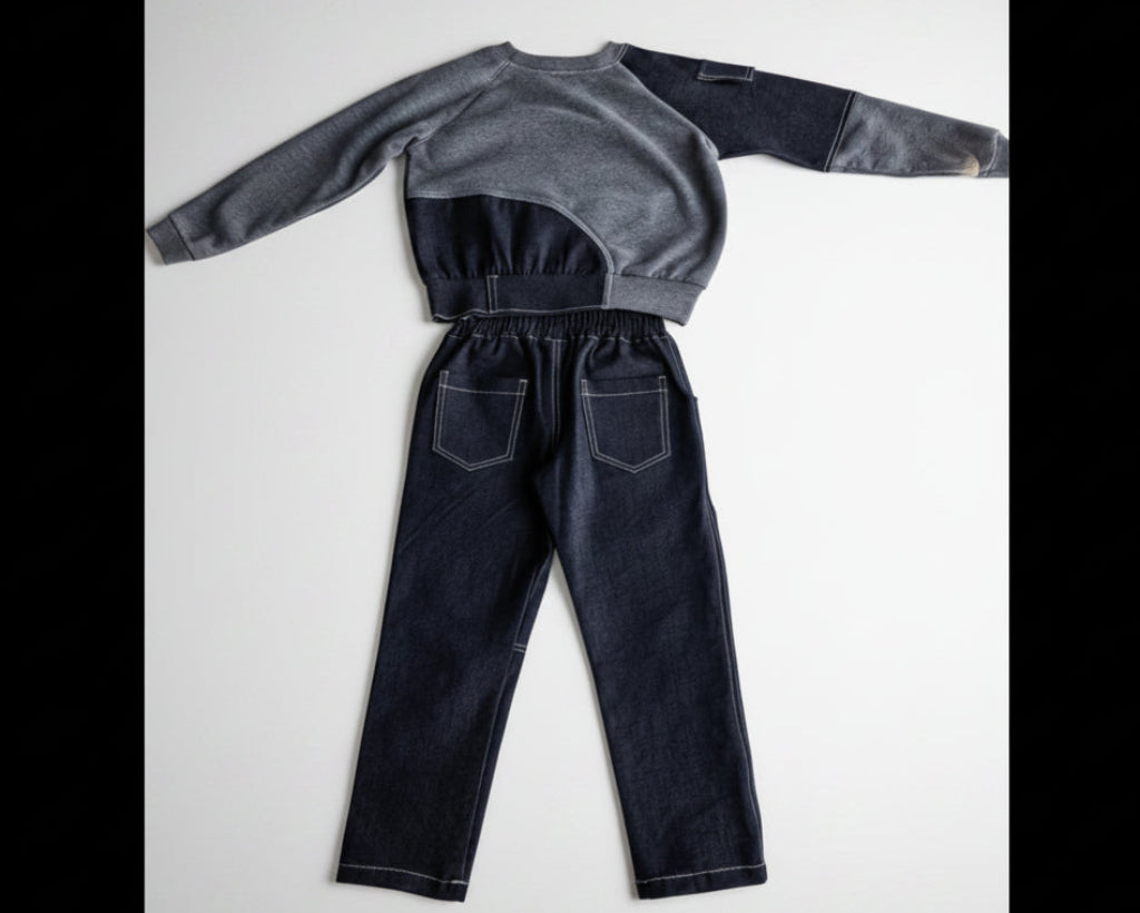 Stylish Boy's Patchwork Denim Set - Bippz Klothing