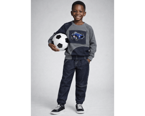Stylish Boy's Patchwork Denim Set - Bippz Klothing