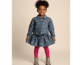 Girls Floral Two-Piece Denim Set
