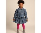 Girls Floral Two-Piece Denim Set