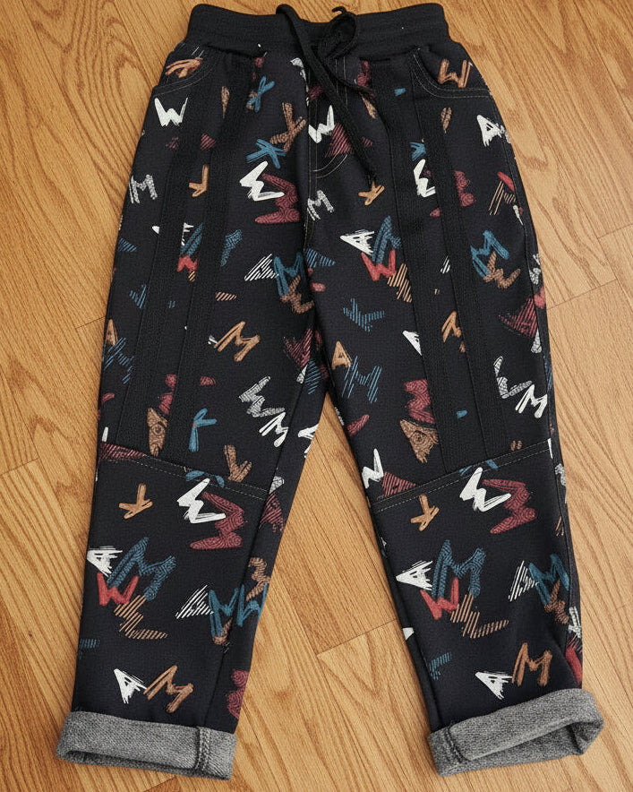 Urban Graffiti Fleece-Lined Kids Jogger Pants - Bippz Klothing