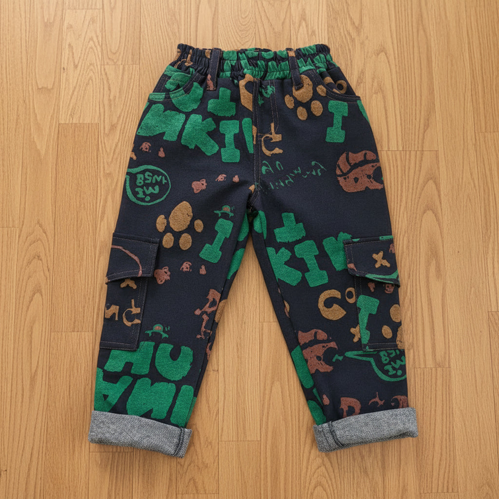 Wild Jungle Graphic Cargo Jogger Set – Boys - Bippz Klothing